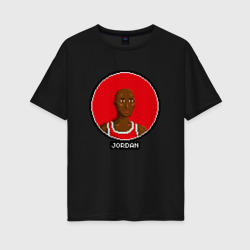 Женская футболка хлопок Oversize Retro pixel Jordan