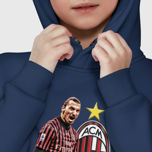 Детское худи Oversize хлопок Zlatan Ibrahimovic Milan Italy, цвет темно-синий - фото 7