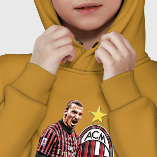 Детское худи Oversize хлопок Zlatan Ibrahimovic Milan Italy, цвет горчичный - фото 7