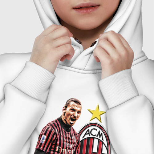 Детское худи Oversize хлопок Zlatan Ibrahimovic Milan Italy, цвет белый - фото 7