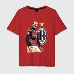 Zlatan Ibrahimovic Milan Italy – Футболка оверсайз из хлопка с принтом купить со скидкой в -16%