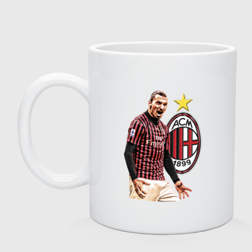 Кружка керамическая Zlatan Ibrahimovic Milan Italy, цвет белый