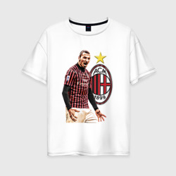 Женская футболка хлопок Oversize Zlatan Ibrahimovic Milan Italy