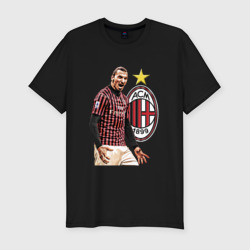 Мужская футболка хлопок Slim Zlatan Ibrahimovic Milan Italy