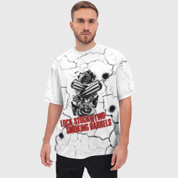Мужская футболка oversize 3D Lock, money, two barrels $$$ - фото 2