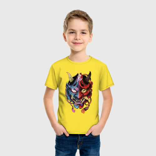 Детская футболка хлопок с принтом Два лица, фото на моделе #1