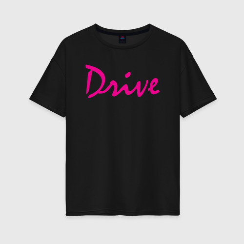 Женская футболка хлопок Oversize Drive, цвет черный