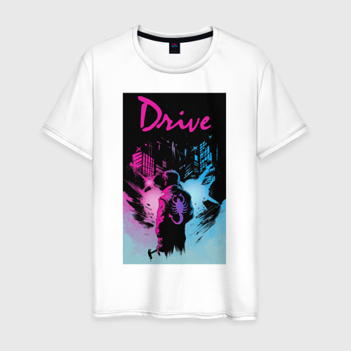 Мужская футболка из хлопка с принтом Drive фильм, вид спереди №1