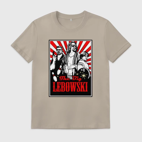 Мужская футболка хлопок с принтом Большой Лебовский, вид спереди #2