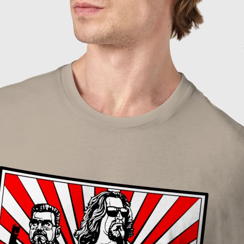 Мужская футболка хлопок с принтом Большой Лебовский, фото #4