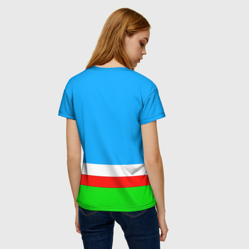 Женская футболка 3D с принтом Саха, вид сзади #2