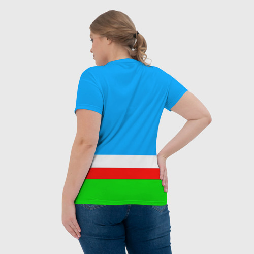 Женская футболка 3D с принтом Саха, вид сзади #2