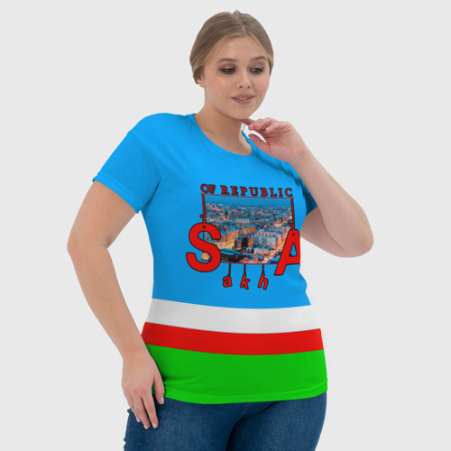 Женская футболка 3D с принтом Саха, фото #4