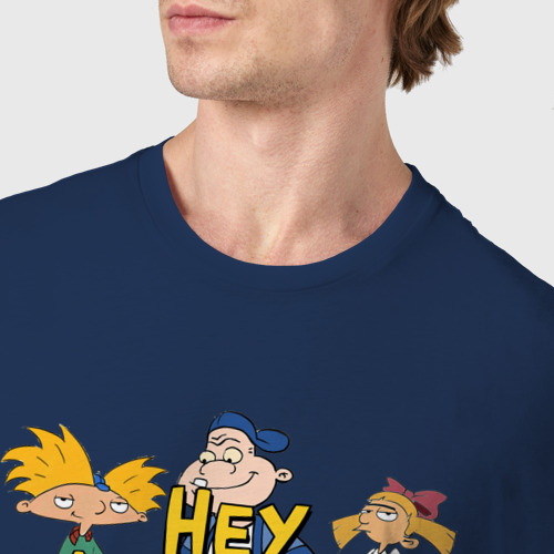 Мужская футболка хлопок Арнольд и товарищи, цвет темно-синий - фото 6