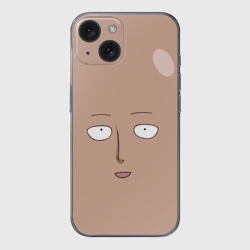 Чехол для iPhone 15 силиконовый с защитой камеры Сайтама One-Punch Man