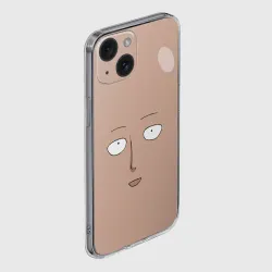 Чехол для iPhone 15 силиконовый с защитой камеры Сайтама One-Punch Man - фото 2