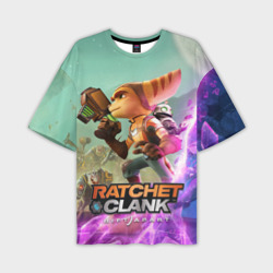 Мужская футболка oversize 3D Ratchet & Clank: Rift Apart