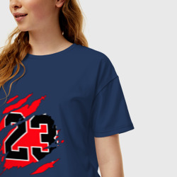 Женская футболка хлопок Oversize Bulls 23 - фото 2