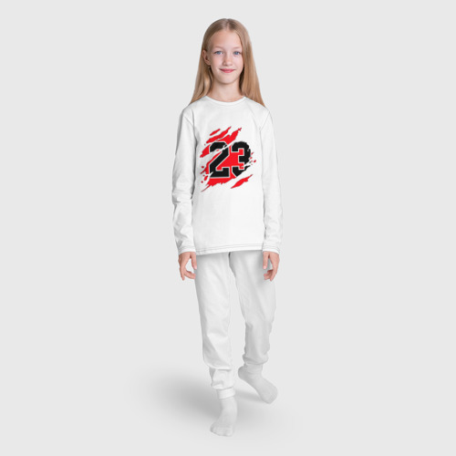 Детская пижама с лонгсливом хлопок Bulls 23, цвет белый - фото 5