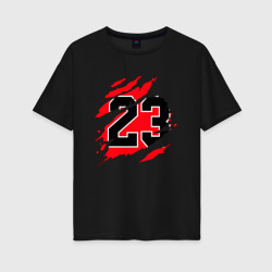 Женская футболка хлопок Oversize Bulls 23