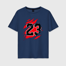 Женская футболка хлопок Oversize Bulls 23