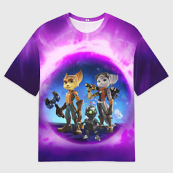 Женская футболка oversize 3D Ratchet & Clank 2 Rift Apart