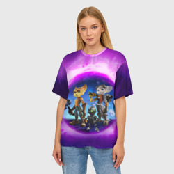Женская футболка oversize 3D Ratchet & Clank 2 Rift Apart - фото 2