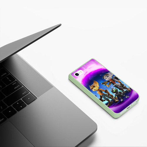 Чехол для iPhone 5/5S матовый Ratchet & Clank 2 Rift Apart, цвет салатовый - фото 5