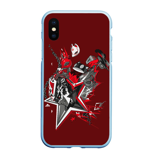 Чехол для iPhone XS Max матовый Mask of Ren, цвет голубой