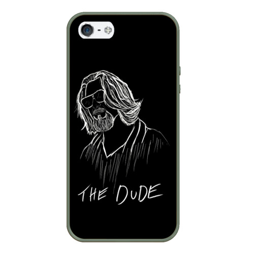 Чехол для iPhone 5/5S матовый The dude Большой Лебовски, цвет темно-зеленый