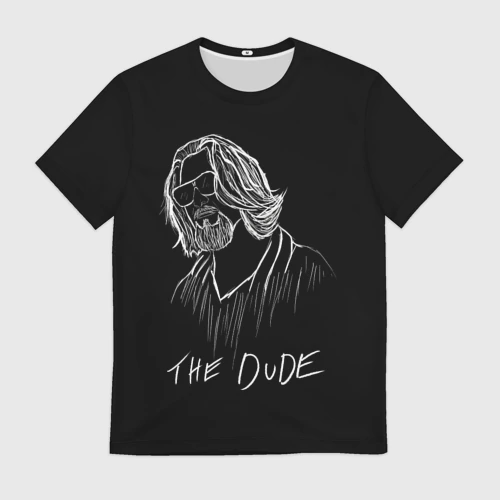 Мужская футболка 3D с принтом The dude Большой Лебовски, вид спереди #2