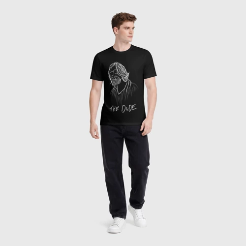 Мужская футболка 3D с принтом The dude Большой Лебовски, вид сбоку #3