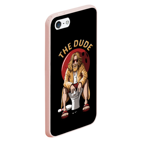 Чехол для iPhone 5/5S матовый The dude Big Lebowski, цвет светло-розовый - фото 3