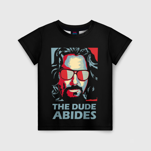 Детская футболка 3D с принтом The Dude Abides (Лебовски), вид спереди #2