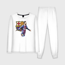 Женская пижама с лонгсливом хлопок Lionel Messi, Barcelona
