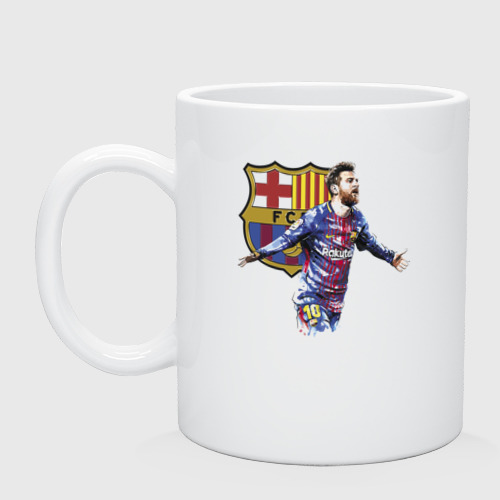 Кружка керамическая с принтом Lionel Messi, Barcelona, вид спереди #2