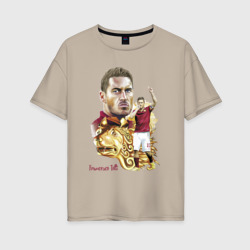Женская футболка хлопок Oversize Francesco Totti - Roma - Italy - captain