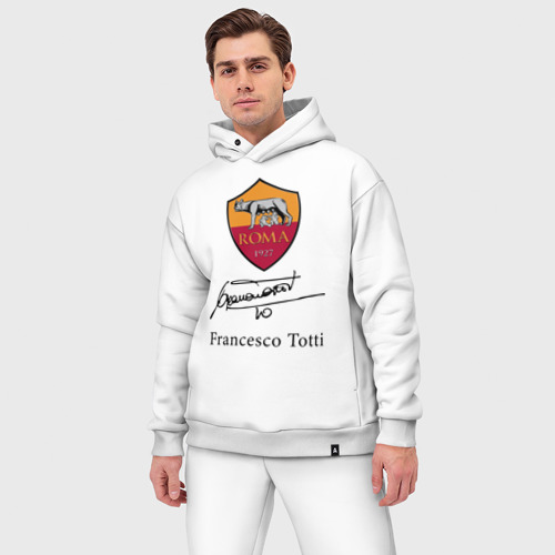 Мужской костюм oversize хлопок Francesco Totti, Roma, цвет белый - фото 3