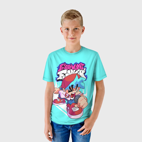 Детская футболка 3D FNF Boyfriend, цвет 3D печать - фото 3