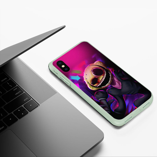 Чехол для iPhone XS Max матовый Friday Night Funkin монстр, цвет салатовый - фото 5