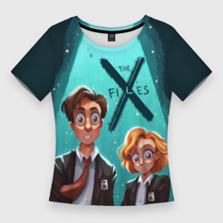 Женская футболка 3D Slim Fox Mulder and Dana Scully