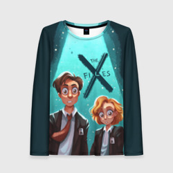 Женский лонгслив 3D Fox Mulder and Dana Scully