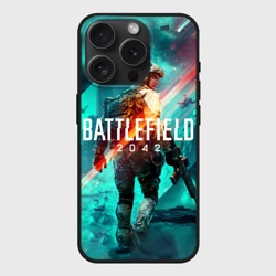 Чехол силиконовый для Apple iPhone 15 Pro Мax матовый Баттлфилд 2042