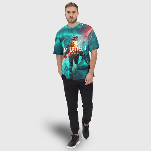 Мужская футболка oversize 3D Баттлфилд 2042, цвет 3D печать - фото 5
