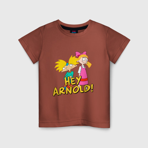 Детская футболка хлопок Эй Арнольд Hey Arnold, цвет кирпичный