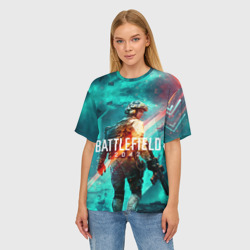 Женская футболка oversize 3D Battlefield 2042 - фото 2