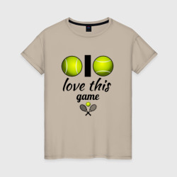 Женская футболка хлопок Я люблю теннис