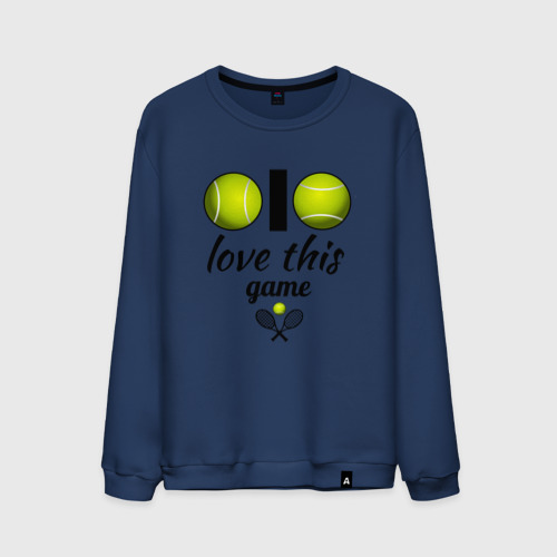 Мужской свитшот хлопок Я люблю теннис, цвет темно-синий