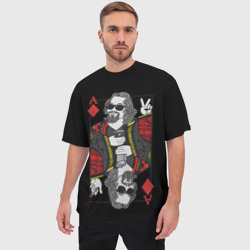 Мужская футболка oversize 3D Большой Лебовский туз бубей карта - фото 2