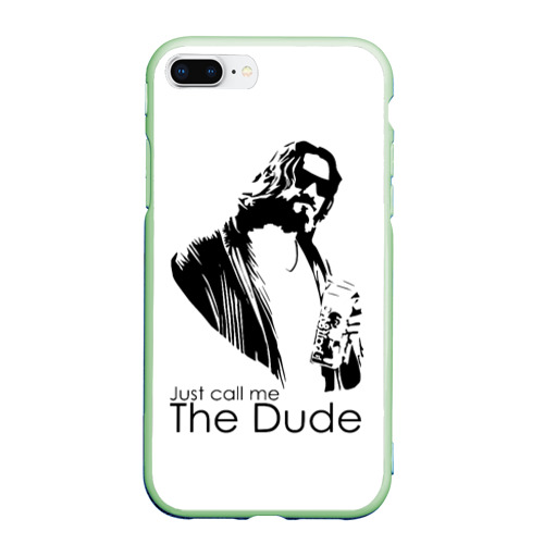 Чехол для iPhone 7Plus/8 Plus матовый Just call me the Dude, цвет салатовый